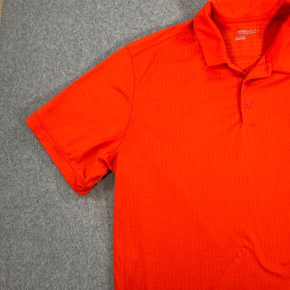 Nike Golf Dri Fit Polo Men's 2XL Tour Performance Orange Short Sleeve Collared - Picture 4 of 8
